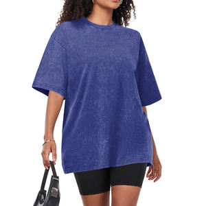 Camisetas Extra Grandes de Algodón y Fibra de Bambú para Mujer, de Alta Calidad, Verano, 210 g/m², Color Personalizado, Secado Rápido, Transpirables, Cuello Redondo - Product Image 6