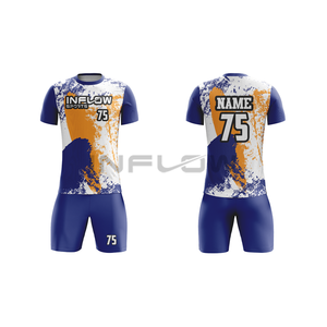 100% maillots de football respirants en polyester Sublimation à séchage rapide impression personnalisée ensembles d'entraînement d'équipe de football Service OEM disponible - Product Image 4