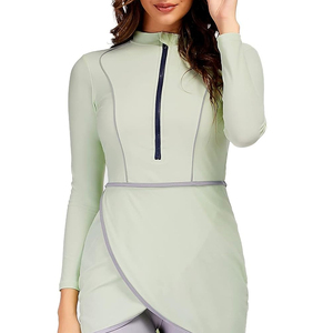 Traje de baño islámico cobertura completa color personalizado nuevo diseño mujeres moda musulmana traje de baño para la venta - Product Image 5