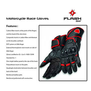 Guantes de Motocicleta de Cuero para Hombre, Ropa Deportiva, Nivel 2 de Protección de Seguridad, Impermeables y Resistentes al Viento - Product Image 2