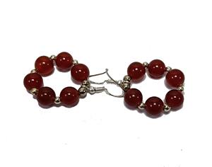 Boucles d'oreilles en perles de cornaline rouge en cristal Boucles d'oreilles en cristal de mode avec pierres précieuses de guérison Ensemble de bijoux pour femmes grossiste de perles - Product Image 5