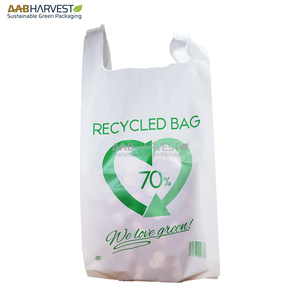 Venta al por mayor personalizado impreso llevar alimentos reutilizables embalaje supermercado compras chaleco mango plástico camiseta bolsa de embalaje - Product Image 4