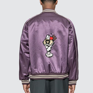 Chaqueta Varsity Personalizada de Poliéster 100%, Bordada, Acolchada, con Forro, Chaqueta Bomber de Béisbol Personalizada para Hombre, Chaquetas de Satén para Hombre - Product Image 2