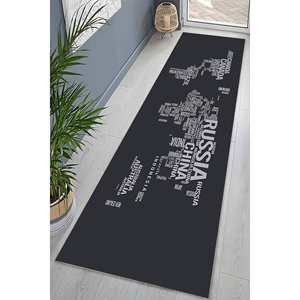 Printed <b>Rug</b>: Black And White Office Floor <b>Rug</b>, Machine Washable, Large,<b>Chenille</b> <b>Rug</b> - Product Image 4
