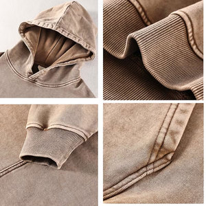 Sweat à capuche pour homme Hip Hop prix vente en gros Sweat à capuche vieilli lourd Design Acid Wash Sweat à capuche avec logo de marque personnalisé pour homme - Product Image 4