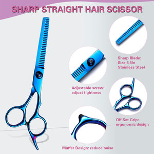 Tijeras de peluquero, corte de pelo profesional de acero inoxidable/tijeras de peluquería, tijeras curvas con logotipo personalizado - Product Image 4