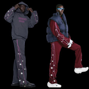 Vente en gros Respirant Personnalisé Hommes Casual Oversize Hoodies And Sweatpants Joggers Set Contrast Stitch Plain Cotton Tracksuit - Product Image 4