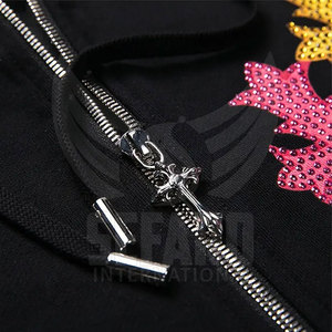 Personalizado su propio diseño hombres Rhinestone sudaderas con capucha Pakistán hecho algodón mezclado Rhinestone sudaderas con capucha - Product Image 4
