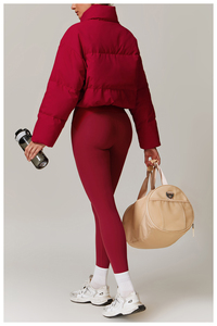 Chaqueta acolchada de moda de invierno con cremallera Abrigo acolchado grueso cálido pato abajo prendas de vestir para mujer - Product Image 2