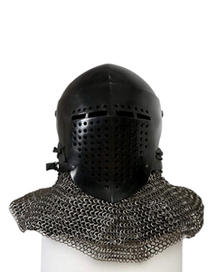 14GA Black ened Steel Mittelalter licher Bascinet-Helm Mittelalter licher Griffon-Helm W Aventail Halloween-Geschenke - Product Image 1