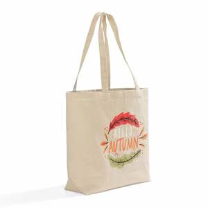 Custom <b>Medium</b>/Large Cotton Tote <b>Bags</b> for Advertising and Daily Use Durable with Heat Transfer Logo Screen Patterned - Product Image 5