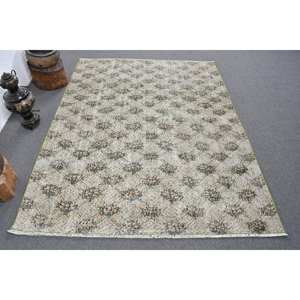 Clásico Beige verde 5,2 X 6.7ft hecho a mano turco Aubusson diseño alfombra para sala de estar o dormitorio patrón de pasillo Rectangular - Product Image 1