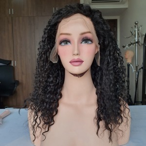 Pelucas de Cabello Humano con Frente de Encaje para Rizos, Rizado Afro, Ondulado Profundo, Liso, 16 Pulgadas, para Encaje Remy, Doble Trama, Vietnamita - Product Image 2