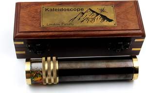 กล้องคาเลโดสโคปสำหรับเป็นของขวัญคริสต์มาสพร้อมกล่องกล้องโทรทรรศน์ทองเหลืองทะเลพร้อมกล่องไม้ - Product Image 6