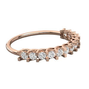แหวนแต่งงานทรงกลมประดับเพชรสำหรับผู้หญิง - Product Image 6