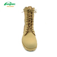 AEGISEC bottes du désert en cuir de vache + textile antidérapantes bottes de randonnée de combat à lacets résistantes à l'huile