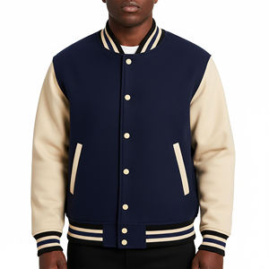 Chaqueta Universitaria Personalizada Directamente de Fábrica, Chaqueta Deportiva de Béisbol, Chaqueta de Lana y Cuero de Primera Calidad, Chaqueta de Baloncesto Unisex - Product Image 3