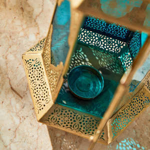 Faroles de Vidrio Coloridos Marroquíes Dorados, Último Modelo 2025, Portavelas de Mesa, Decoración Moderna Hecha a Mano para el Hogar - Product Image 4