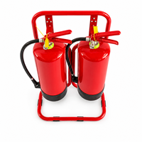 Support de sol pour extincteur en métal rouge - Support d'extincteur portable robuste KHi KH-FES01 avec coins renforcés