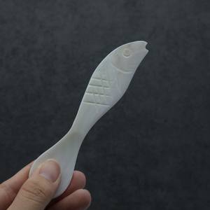 Cuchara de Concha de Nácar Pulida con Forma de Pez para Helado, Café, Caviar, Hecha a Mano para Hoteles, Cafeterías y Restaurantes - Product Image 2