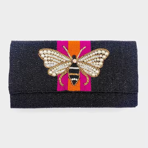 Fantaisie belle à la main perlée fleur broderie sac à main à la mode nouveau Design élégant mignon luxe à la mode dernier haut femmes - Product Image 6