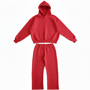 Conjunto de Sudadera con Capucha y Pantalones Deportivos Extra Grandes de Invierno para Hombre, Unisex, de Alta Calidad, 100% Algodón, Felpa, Absorbente de Humedad y Transpirable - Product Image 2