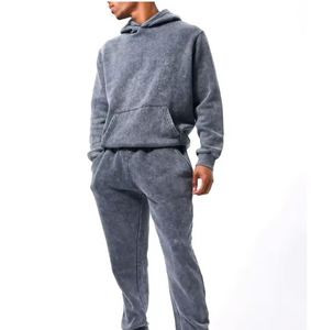 Survêtements respirants pour hommes survêtements de lavage à l'acide de haute qualité vêtements de course vêtements de jogging unis - Product Image 1