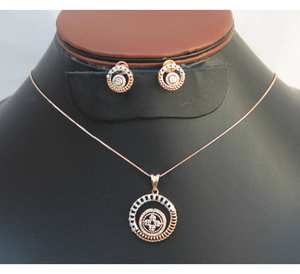 Colgante y abalorio de diamante de oro macizo de 18 quilates, joyería genuina para regalo con cadena y aretes, conjunto de ropa para mujer, certificado IGI - Product Image 3