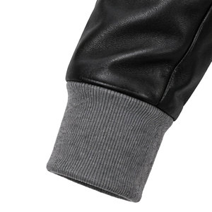 Premium Quality Customized Logo Solid Hooded Leather Sleeves Hoodies Fashion <b>Clothing</b> Long Sleeves Waterproof Windproof - Product Image 5