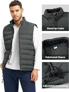 Venta Directa de Fábrica, Chaleco Acolchado con Cierre y Cuello en V, Personalizable, Transpirable, de Alta Calidad, para Hombre, Invierno, Casual - Product Image 6