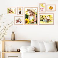 Cadre photo flottant double face en MDF brun vintage, double verre trempé haute transparence, design artistique de haute qualité pour
