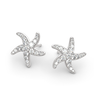 Jeulia Starfish Sterling <b>Silver</b> <b>Stud</b> Earrings for Wedding - Product Image 3