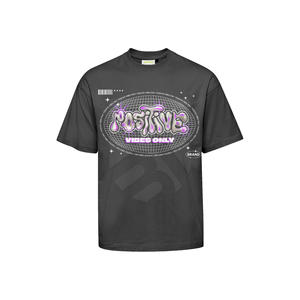 เสื้อยืดพิมพ์ลายขนาดใหญ่สำหรับผู้ชายเสื้อยืดผ้าฝ้าย100% น้ำหนักมากเสื้อยืดสีทึบกำหนดได้เอง - Product Image 1