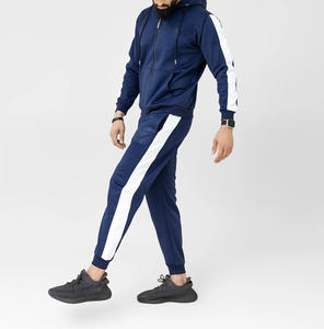 Solid Color Block Streetwear New Arrival 2026 <b>Men's</b> 100% Cotton Drawstring Closure Tracksuit for <b>men</b> - Product Image 4