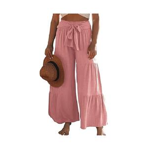 Nuevo diseño de cintura alta Palazzo Pant gran aspecto 100% algodón solo Jersey mujeres pantalón largo de Bangladesh precio de fábrica - Product Image 4