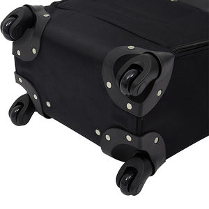 कस्टम ट्रॉली एल लगेज सॉफ्ट साइड स्पिनर लगेज, बेस स्पिनर कैरी ऑन लगेज ट्रैवल लगेज बैग विद व्हील्स ब्लैक - Product Image 5