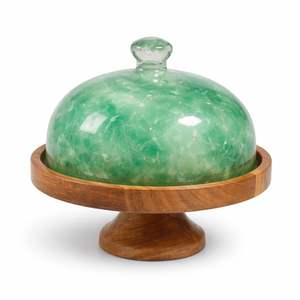 Support à gâteau élégant en résine crème avec base en bois, parfait pour les occasions spéciales et les décorations de table - Product Image 6