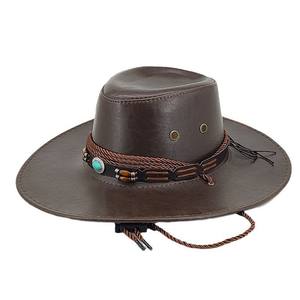 Nuevos sombreros de vaquero de cuero al aire libre para hombres de vaquero occidental personalizados Sombreros de vaquero en cuero genuino Sombreros de moda al por mayor - Product Image 4