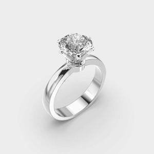 Bague solitaire en diamant de laboratoire avec pierre brillante taillée de 8 mm, parfaite pour les fiançailles et les mariages, conçue pour les femmes, modèle El - Product Image 2