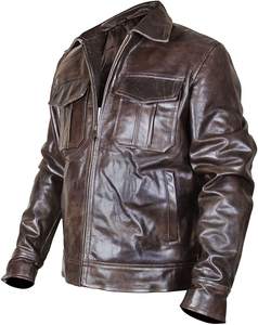 Chaquetas de Cuero Genuino de Alta Calidad para Hombre, Cálidas, Transpirables, Resistentes al Viento, Ecológicas, de Talla Grande, Estilo Vintage, con Cuello Mao - Product Image 3