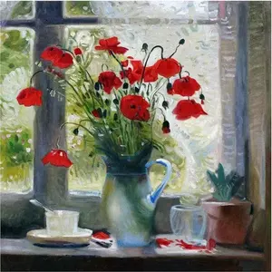 Bouquet de coquelicots Accent cuisine salle de bain murale marbre céramique cuisine dosseret carrelage - Product Image 1