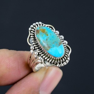 Jewelry For Women <b>Silver</b> <b>Boho</b> Style <b>Ring</b> Jewelry 925 Sterling <b>Silver</b> Turquoise Gemstone Trending Handmade <b>Ring</b> Gift For Love - Product Image 4