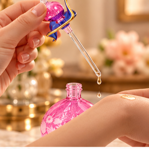 Flacons de parfum floraux Farida, élégants, artisanaux, en cristal égyptien, verre gravé unique, soufflé à la main - Product Image 3