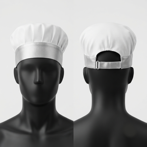Gorro de Chef Premium de 80 GSM, No Tejido, Poliéster/Algodón, Impermeable, Negro, con Panel Plegado, Ajustable, Bordado Personalizado, para Restaurante/Bar - Product Image 3