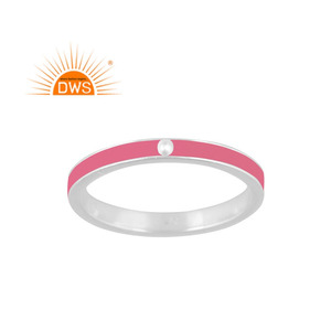 Nouvelle Arrivée 2026 – Bague en Argent Sterling 925 Fait Main avec Émail Rose Style Bande – Vente en Gros de Bagues de Fiançailles en Argent – Fabrication - Product Image 1