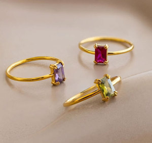 Bagues de mariage traditionnelles plaquées cuivre antique faites à la main, avec cristaux de strass, certifiées IGI, serties à griffes, taille 10x12 mm, tendance - Product Image 3