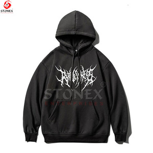 Sweat-shirt à capuche personnalisé avec impression en relief, effet graphique surélevé, pour hommes, collection automne-hiver, services OEM - Product Image 5
