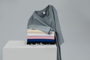 Camiseta de talla grande de color sólido suelta directa de fábrica se puede personalizar de manga corta de punto estilo formal última camiseta para hombres - Product Image 5