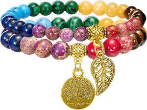 Hemasa Fashions Rainbow Acrylic Beaded <b>Bracelet</b> Handmade Polished <b>Stone</b> Jewelry Charm Trendy Unisex Gift - Product Image 5