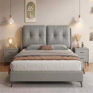 Base de Cama con Sistema de Elevación a Gas de Alta Gama, Estilo Italiano, Tapizada en Cuero, Cabecera Acolchada, Silenciosa, de Madera Maciza, Tamaño King - Product Image 5